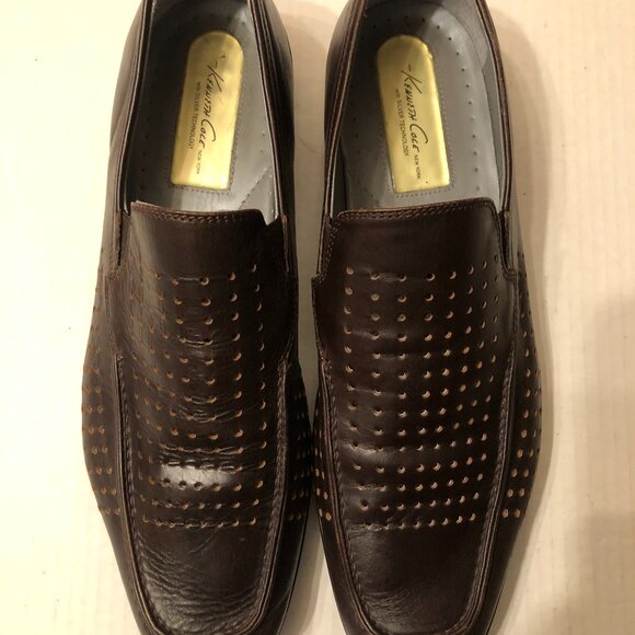 kenneth Cole New York men's brown leather slip on loaferssize: 11M